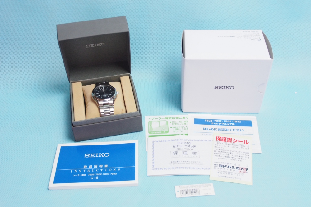 SEIKO スピリット ソーラー メンズ 腕時計 SBTM193 ブラック、買取のイメージ