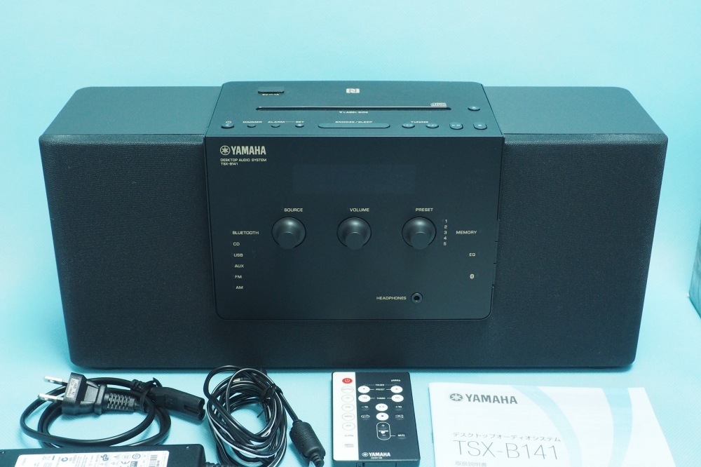 ヤマハ デスクトップオーディオシステム CD/USB/ワイドFM・AMラジオ/Bluetooth対応クロックオーディオ ブラック TSX-B141(B)、その他画像１