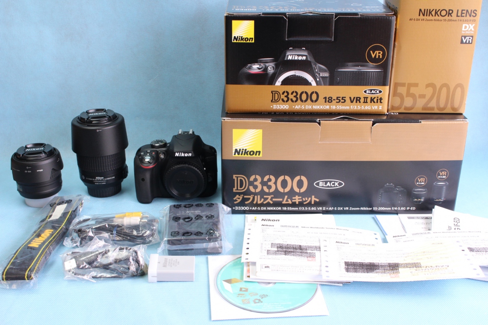 Nikon デジタル一眼レフカメラ D3300 ダブルズームキット ブラック D3300WZBK、買取のイメージ
