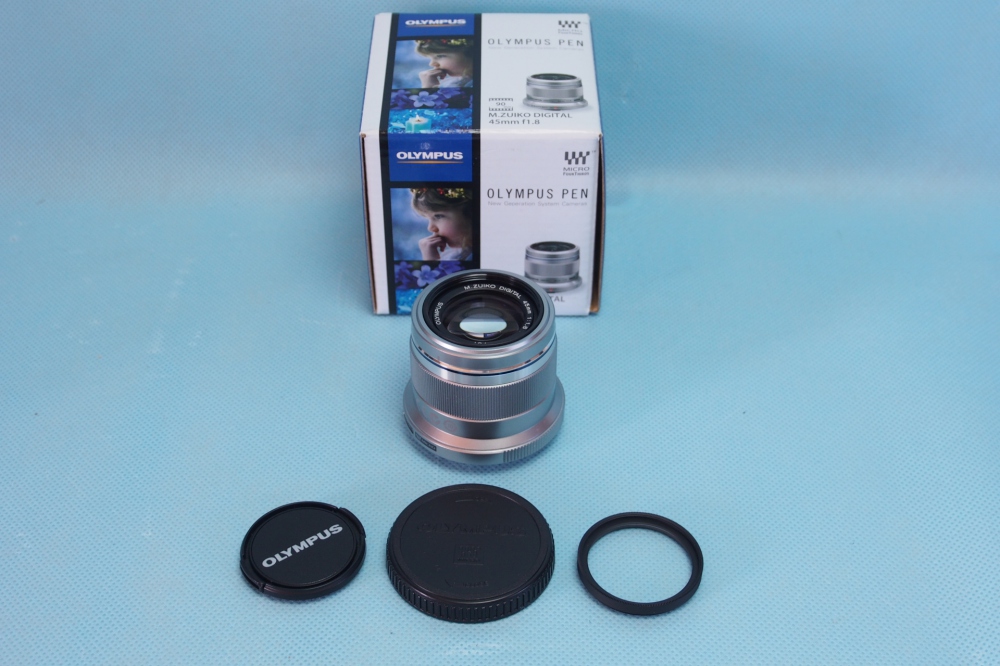 OLYMPUS 単焦点レンズ M.ZUIKO DIGITAL 45mm F1.8 シルバー + プロテクター、買取のイメージ