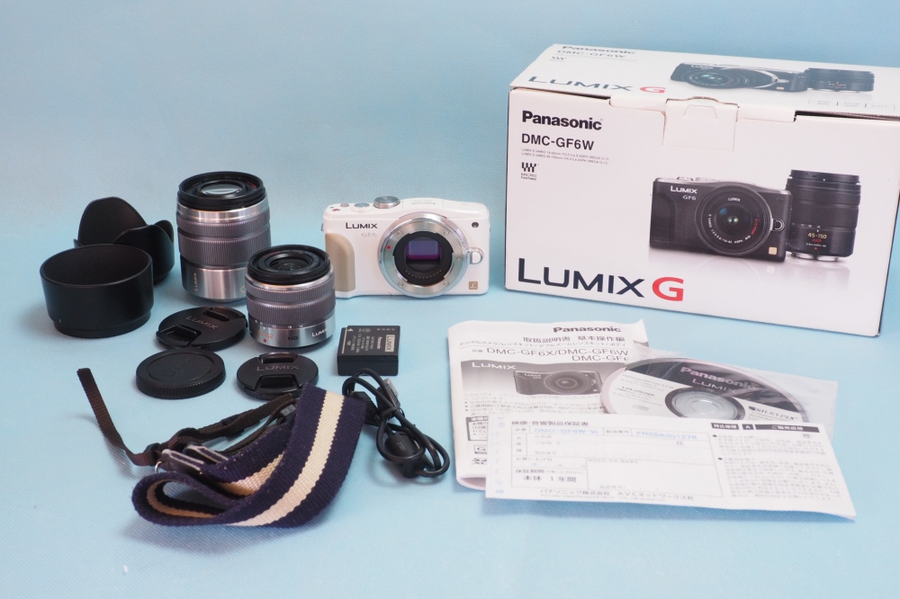 Panasonic ルミックス ミラーレス一眼カメラ ルミックス GF6 ダブルズームレンズキット 標準ズームレンズ/望遠ズームレンズ付属 ホワイト DMC-GF6W-W、買取のイメージ