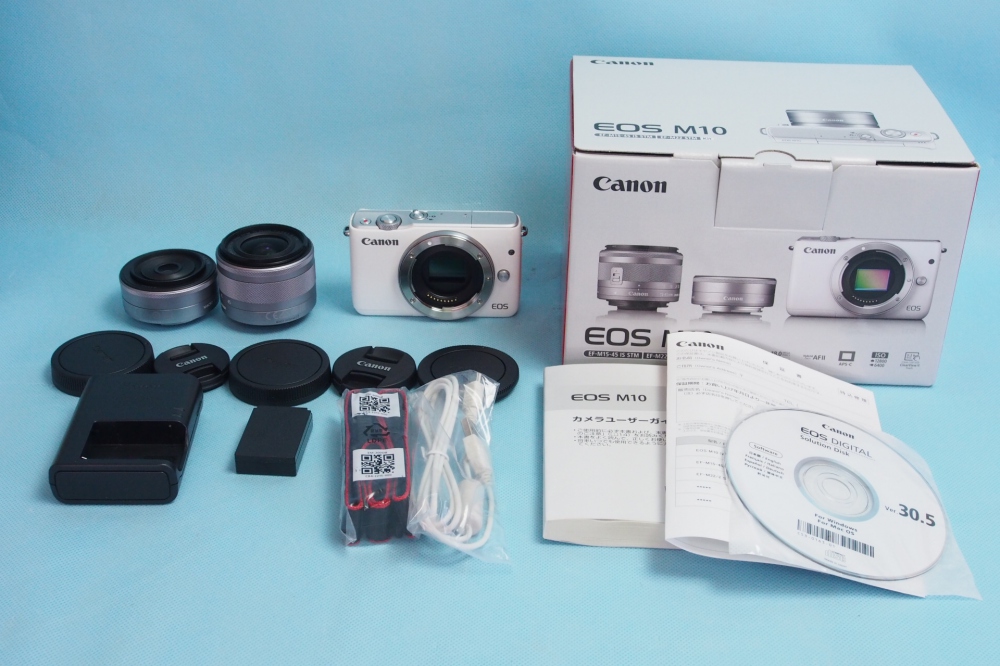 Canon ミラーレス一眼 EOS M10 ダブルレンズキット ホワイト EOSM10WH-WLK、買取のイメージ