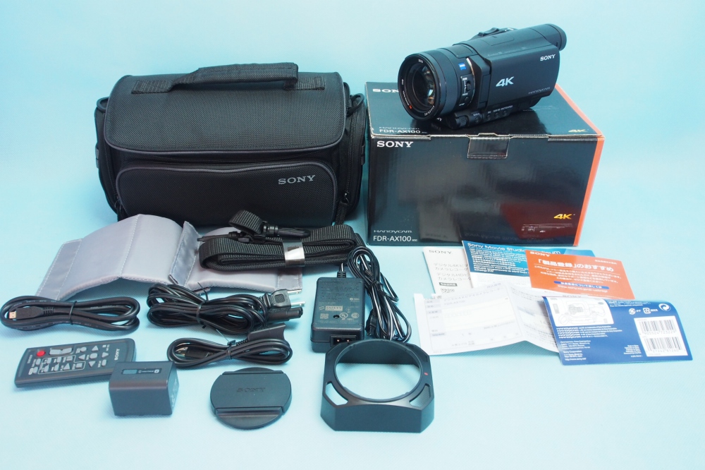 ソニー SONY ビデオカメラ FDR-AX100 4K 光学12倍 ブラック Handycam FDR-AX100 BC + カメラバッグ LCS-U30、買取のイメージ