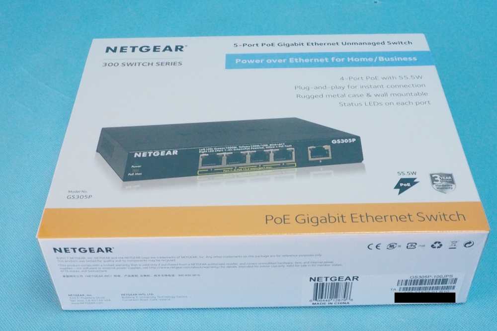 NETGEAR スイッチングハブ ギガビット 5ポート PoE対応 GS305P-100JPS 、買取のイメージ