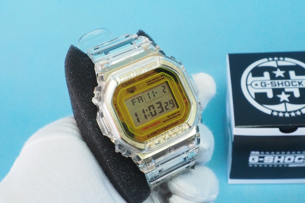 カシオ CASIO 腕時計 G-SHOCK ジーショック 35周年記念モデル GLACIER GOLD クリアスケルトンDW-5035E-7JR メンズ   、その他画像２