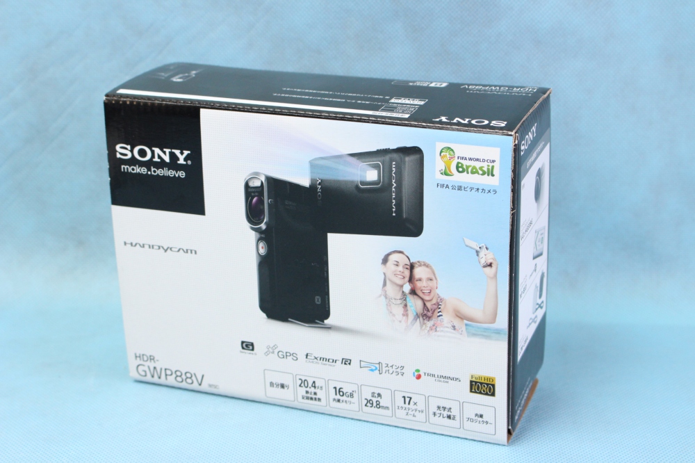 SONY メモリースティックマイクロ/マイクロSD対応 16GBメモリー内蔵 10m防水・防塵・耐衝撃フルハイビジョンビデオカメラ HDR-GWP88V、買取のイメージ