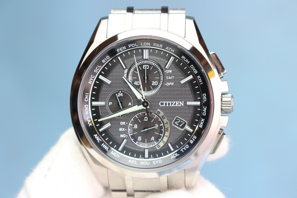 CITIZEN 腕時計 ATTESA アテッサ Eco-Drive エコ・ドライブ 電波時計 ダイレクトフライト 針表示式 薄型 マスコミモデル AT8040-57E メンズ、その他画像１