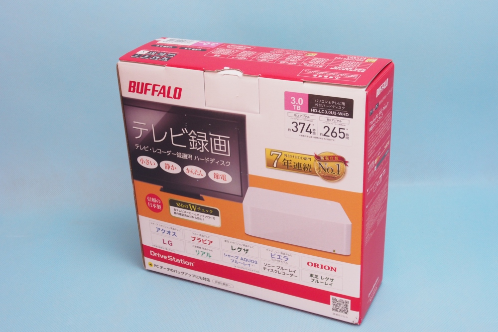 BUFFALO USB3.0用 外付けHDD 3TB ホワイト HD-LC3.0U3-WHD、その他画像１