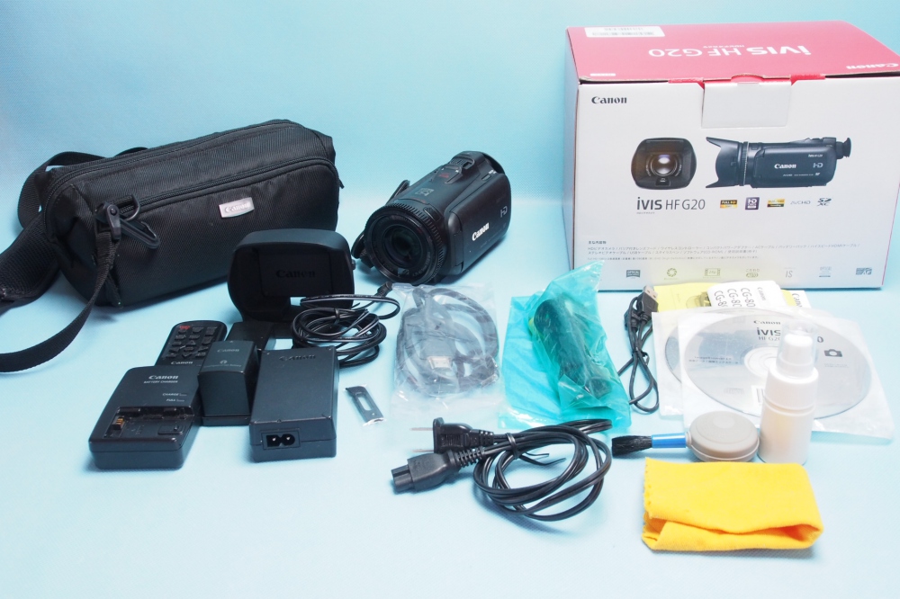 Canon デジタルビデオカメラ iVIS HF G20 ブラック IVISHFG20 + バッテリーチャージャー + バッテリー + バッテリー + 純正カメラバッグ、買取のイメージ