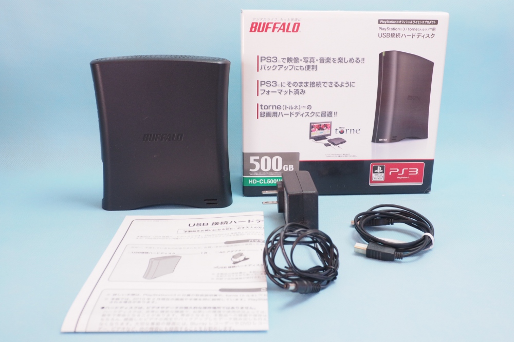 BUFFALO プレイステーション3対応トルネ 外付けハードディスク 500GB HD-CL500U2/SC、買取のイメージ