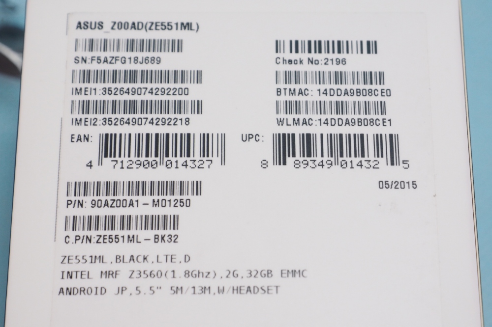 ASUSTek ZenFone2 SIMフリー / Android5.0 / 5.5型ワイド / デュアルmicroSIM / LTE ブラック, 2GB/32GB ZE551ML-BK32、その他画像３